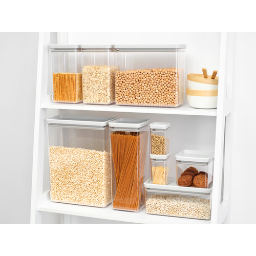 Brabantia Tasty+ Voorraadbussen stapelbaar 1,6 + 1,6 + 3,5 liter - Light Grey - vtwonen shop