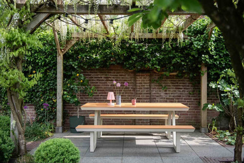 MaximaVida aluminium picknicktafel Bermuda 200 cm ivoor