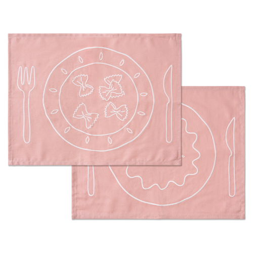Kulu Club placemats - pasta borden - linnenmix - set van 2 - vtwonen shop