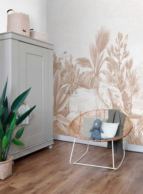 ESTAhome fotobehang jungle-motief beige - 300 x 279 cm - 159062 - vtwonen shop