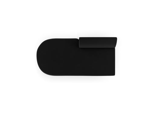 Micadoni - Module "Miley" 2 zitplaatsen, flueel zwart - 90x158x70cm