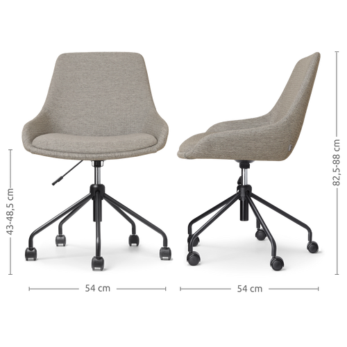 Nolon Nout-Isa Bureaustoel Warm Grijs - Stof - Zwart Onderstel - vtwonen shop