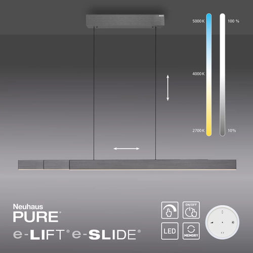 Neuhaus PURE hanglamp e-Lift - 3 lichts - 200  x 240   cm - antraciet - vtwonen shop