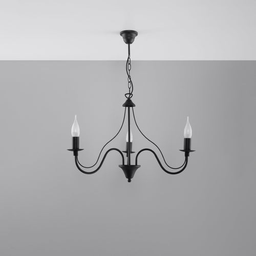 Sollux Lighting Kroonluchter MINERWA 3 zwart - 60x60x80cm