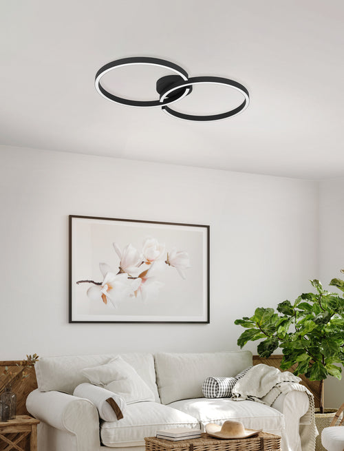 EGLO plafondlamp Amandolo - led - 67,5 cm - zwart/wit - dimbaar - vtwonen shop