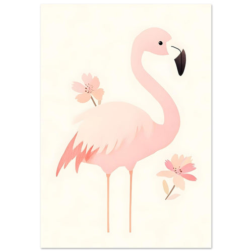 Artfulprints  Tropische flamingo   poster A4 21x29.7 cm - vtwonen shop