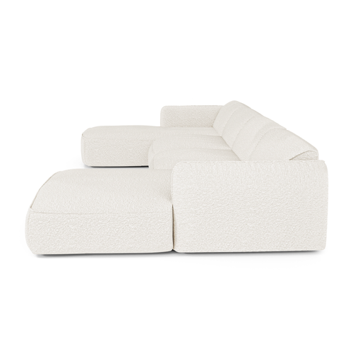 Sia Home - Panoramische banken LIVIA - Bouclette stof - Crème - 346cm - vtwonen shop