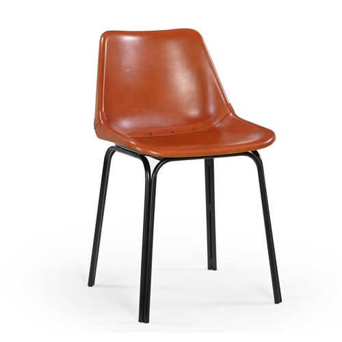 Signature - ROCKIE Leren stoel L45 cm - Zwart - 46x45x76 cm