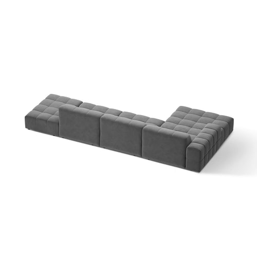 Cosmopolitan Design - Linker hoekbank Chicago 5-zits, flueel lichtgrijs - 167x348x78cm