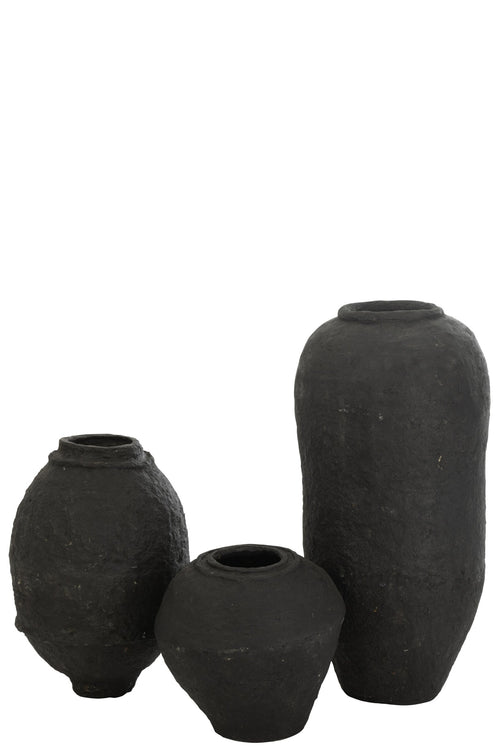 J-Line vaas - papier maché - zwart - large - 99 cm hoog