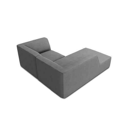 Cosmopolitan Design - Modulaire hoekbank links Siena 3-zits, structurele stof grijs - 180x186x69cm