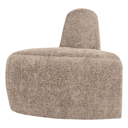 WOOOD eetbank hoek rond rugleuning Mojo Base - Wollig - D.zand - 83x76x76