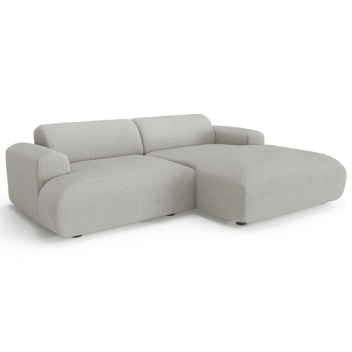 Sia Home - Rechthoekige hoekbank MYRA - kruisweefsel lichtgrijs 266cm