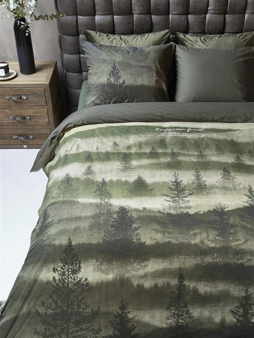 Riviera Maison dekbedovertrek Evergreen - 140x200/220 cm - groen - vtwonen shop