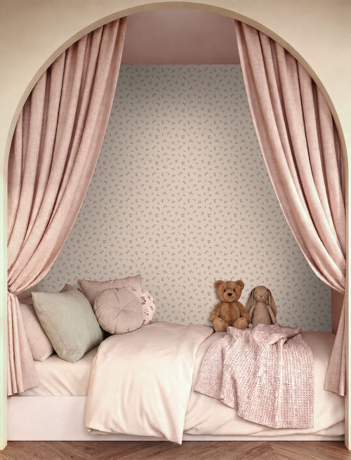 ESTAhome behang vintage bloemetjes oudroze - 50 x 900 cm - 132221