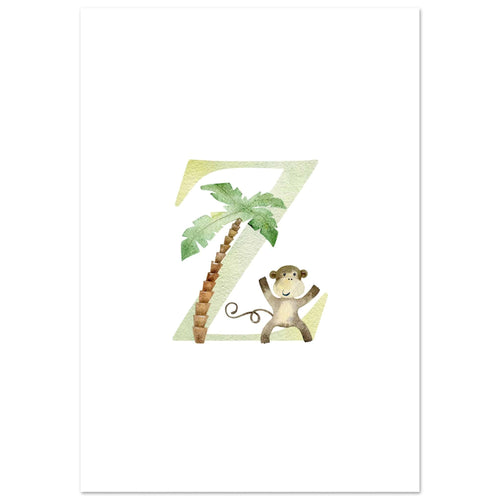 Artfulprints Poster Letter Z kindernaam   - 70x100 cm - Meerkleurig