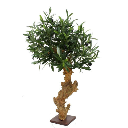 Maxifleur Olijf Bonsai deluxe kunstboom op voet 60cm