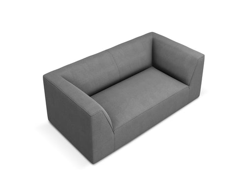 Micadoni Bank Ruby 2-zits, structurele stof, grijs - 93x174x69cm