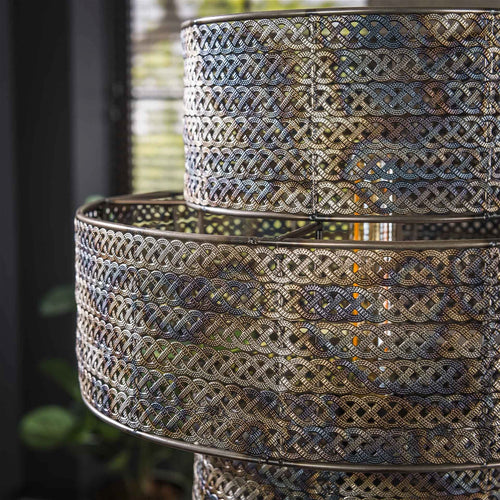 Giga Meubel Vloerlamp Lantern - Zwart/Bruin - 1-Lichts - 35x35x165cm - vtwonen shop