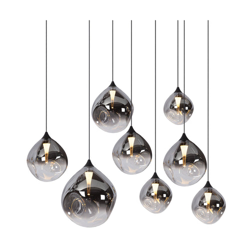 Atmooz hanglamp Rosado 8 - zwart - 120 x 45 x H 170 cm - geïntegreerde led