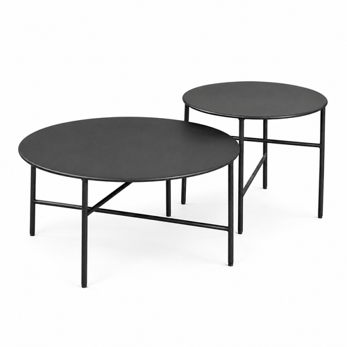 Lisomme Mila metalen tuin salontafel zwart - Ø 50 cm