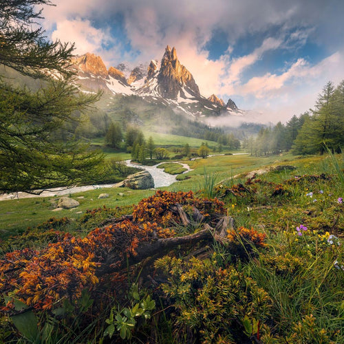 Sanders & Sanders fotobehang berglandschap groen - 400 x 280 cm - 612603