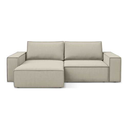 LaMiaSofa hoekbank links Livorno - velours - parel - 257x148x82