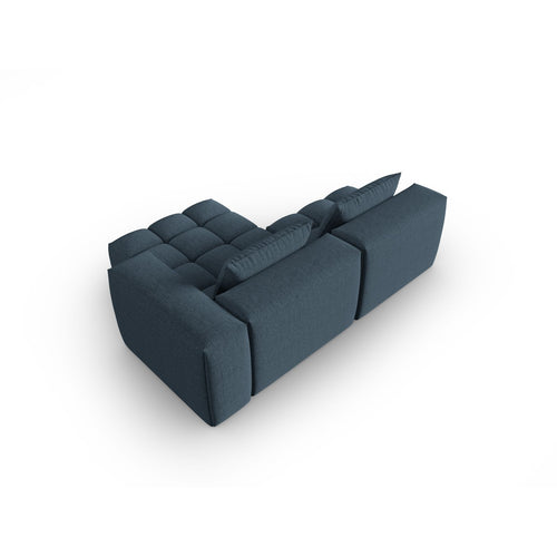 Cosmopolitan Design - Modulaire hoekbank rechts Verona 3-zits, structurele stof donkerblauw - 145x205x70cm