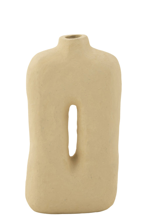 J-Line vaas Square - papier maché - naturel - 50 cm hoog - vtwonen shop