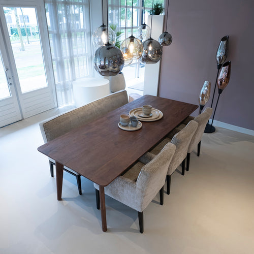 DÉJA Living Eettafel Mitchel - Rechthoek Donkerbruin Hout - 240x100x76cm