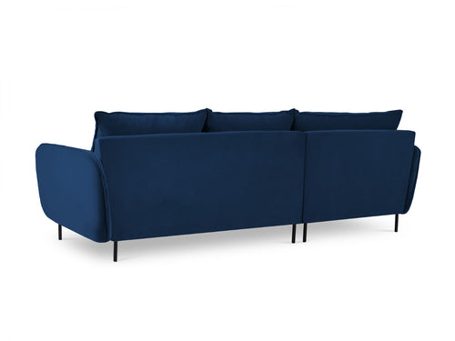 Cosmopolitan Design linker hoekbank Vienna 5-zits, flueel, koningsblauw - 170x255x95cm