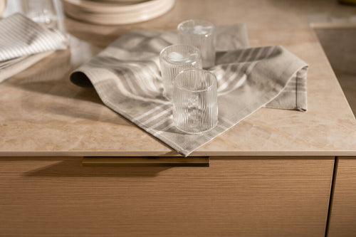 Walra - Keukenset Superior Kitchen Set - 2x 50x70 + 1x 50x50 cm - Taupe / Wit