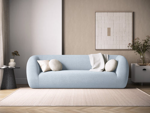 Cosmopolitan Design Bank Essen 3-zits, boucle, lichtblauw - 95x230x86cm