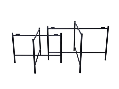 MaximaVida salontafel set Copenhagen 62 en 49 cm  kruisframe zwart - HPL fishbone look - vtwonen shop