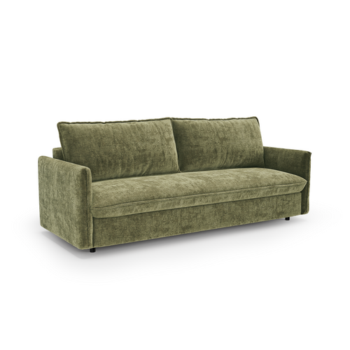 Premium Interiors - Express-slaapbank AVA - gewaafd fluweel vintage groen 198cm