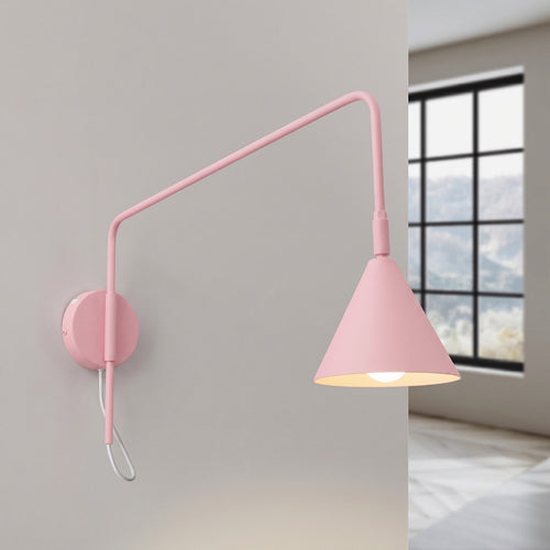 Sollux Lighting Wandlamp NOX 1 roze met schakelaar - 14x61x30cm