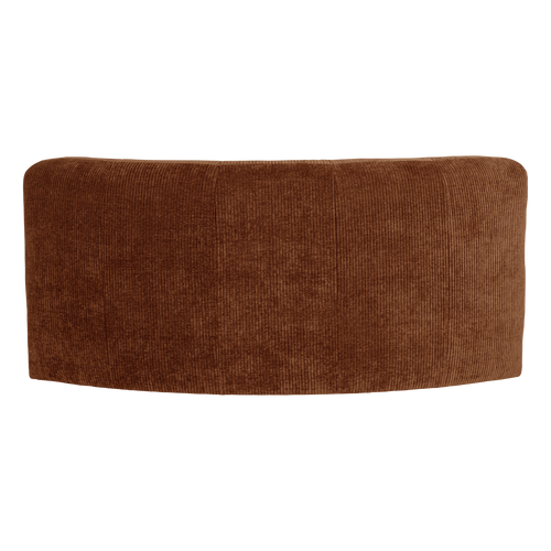 WOOOD eetbank halfronde hoek rugleuning Mojo Base - Rib - R.bruin - 83x152x76