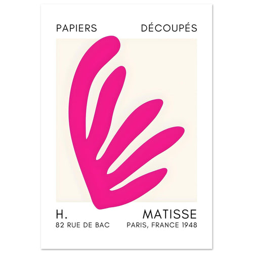 Artfulprints Poster met Lijst Matisse – Aquatic impression pink   - 50x70 cm - Roze