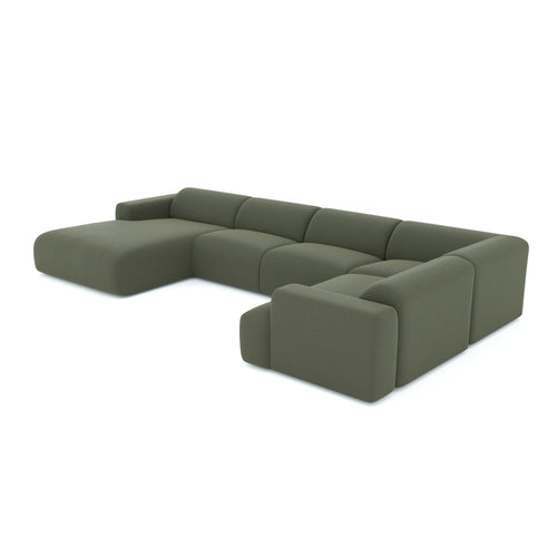 Sia Home - Panoramische bank MYRA - kruisbinding olijfgroen 354cm