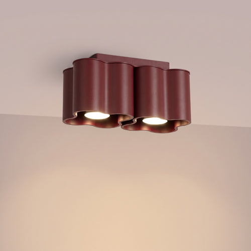 Sollux Lighting Plafondlamp OVIO 2 bordeaux GU10 - 24,5x12x12cm