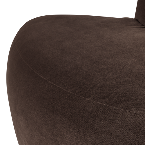 WOOOD eetbank hoek rond rugleuning Mojo Base - Velvet - Bruin - 83x76x76