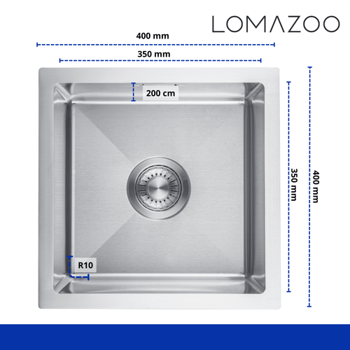 LOMAZOO spoelbak Cyllene - RVS - 40 x 40 cm