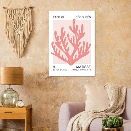 Artfulprints Poster met Lijst Matisse – Coral harmony taupe   - 70x100 cm - Taupe