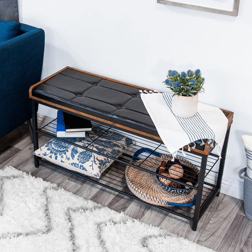 Furnilux Schoenenbank Sven - Bruin-Zwart - vtwonen shop