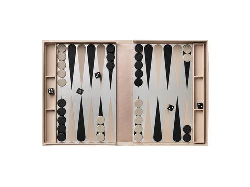 Printworks Classic - Art Of Backgammon Mirror - Beige/Zilver