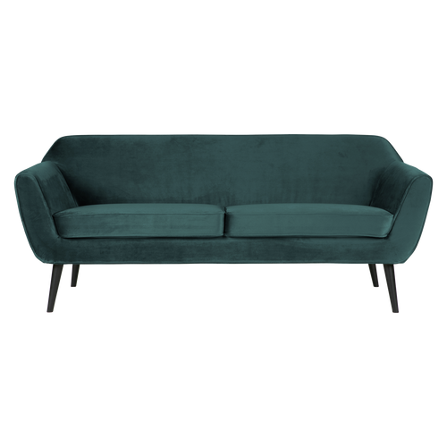 WOOOD 2-zits bank Rocco - Velvet - Teal - 75x187x82