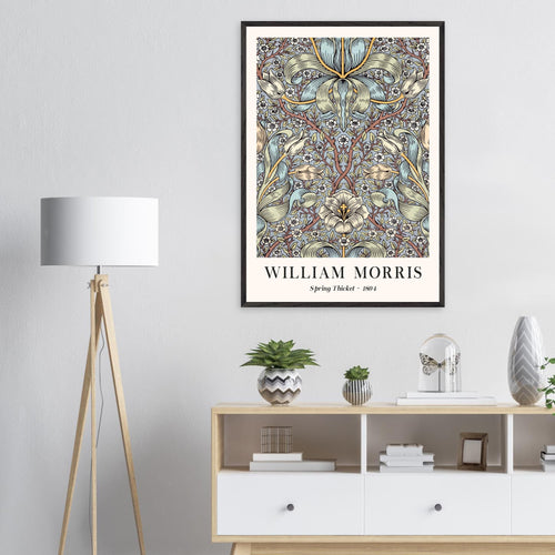 Artfulprints Poster met Lijst William Morris - Spring thicket 1884   - 50x70 cm - Blauw