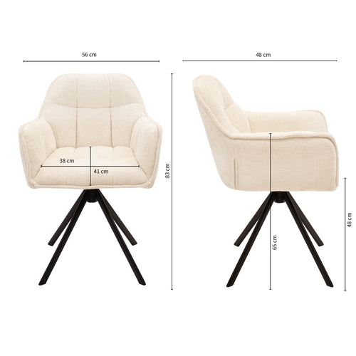 Kick draaistoel Luc - Crème - vtwonen shop