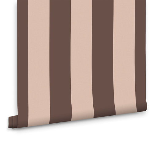 MADE Vliesbehang - Demi Mocha Wide Stripe