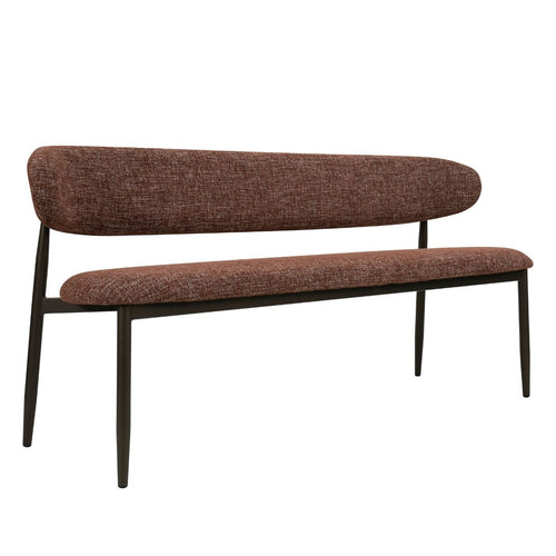 Giga Meubel Eetkamerbank Alexia - Rood/Brons - 180 cm - Met Rugleuning